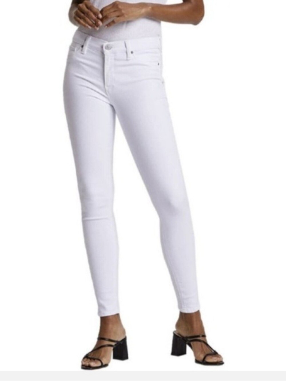 Hudson Nico Midrise Super Skinny Ankle White jeans sz 26